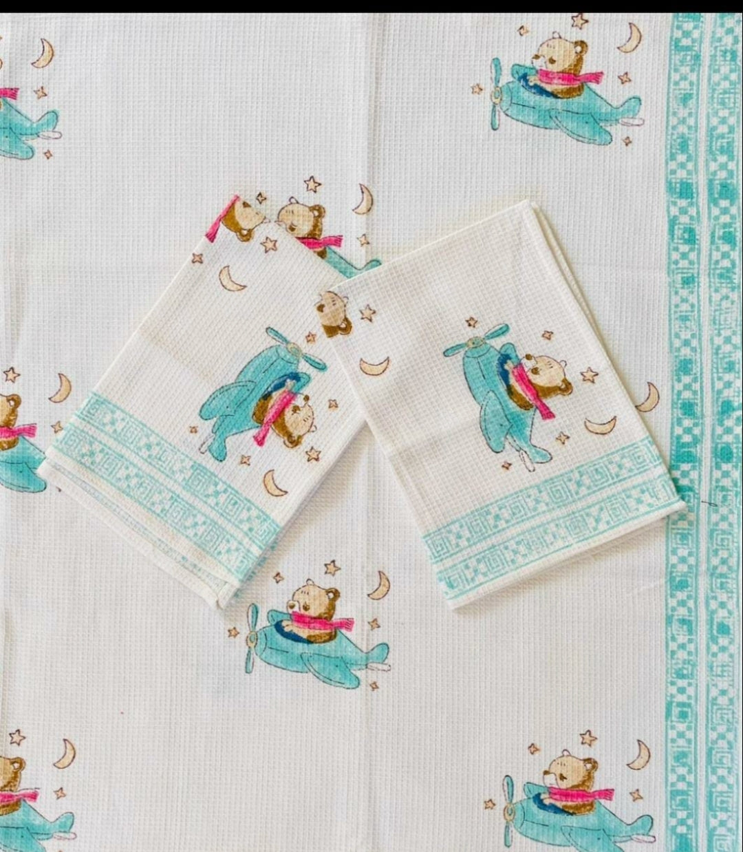 Soft & Cozy Kids Towel Set – Cute Bear Pilot Print