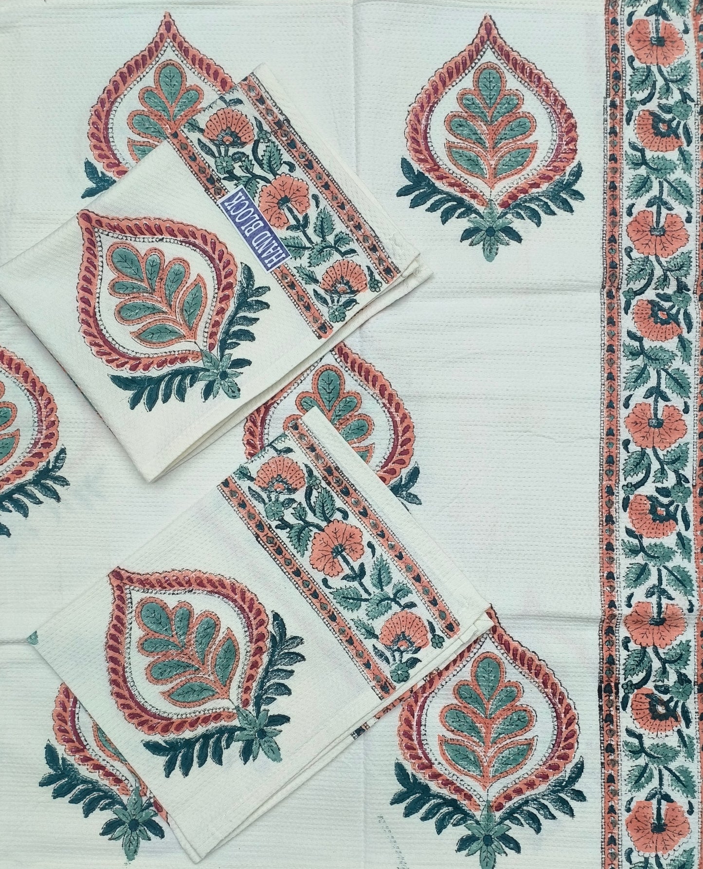 Hand Block Printed Cotton Towel Set